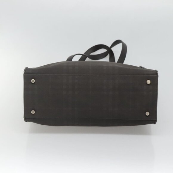 BURBERRY Nova Check Tote Bag PVC Black Auth th6087 - Picture 6 of 16